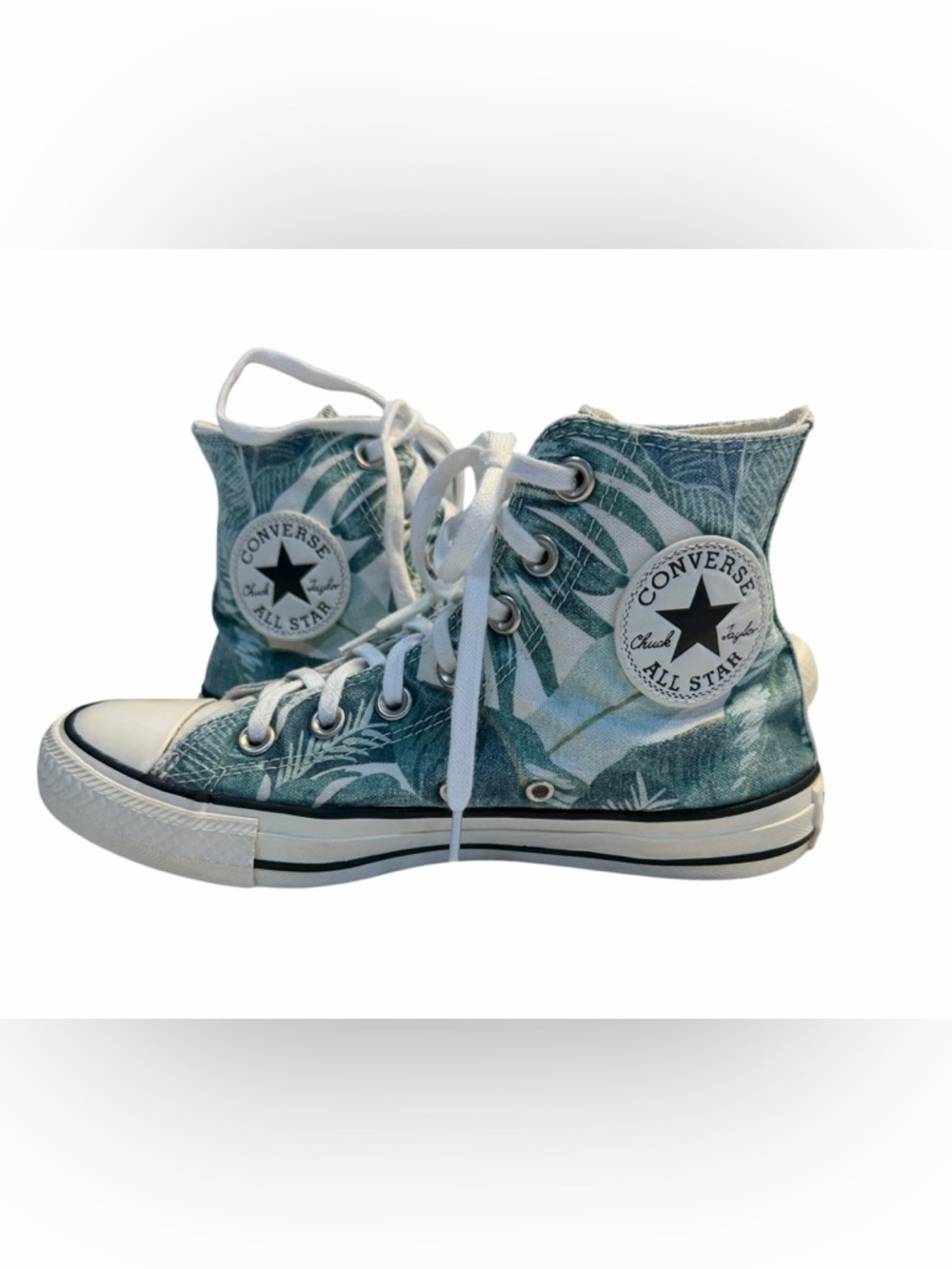 Converse Chuck Taylor Tropical Palm Print High Top Sneakers Women’s 6.5 - Picture 3 of 12